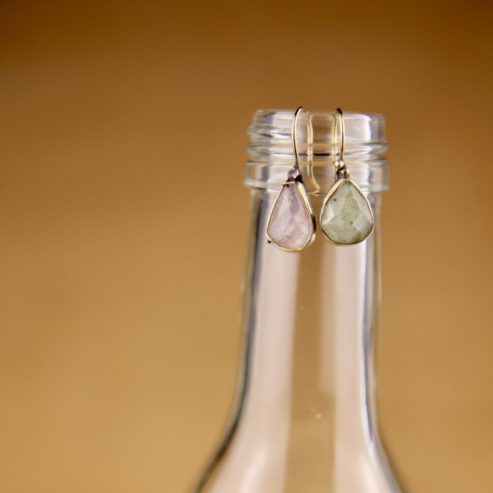 Pink + Green Tourmaline Earrings