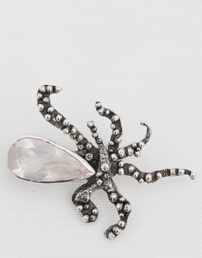 Octopus’s Garden Rose Quartz Pendant/Brooch