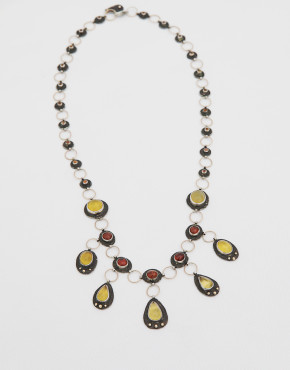 Honey Opal/Garnet Warrior Chick Necklace