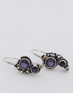 The Grapes of Laugh Iolite/Diamond Earrings