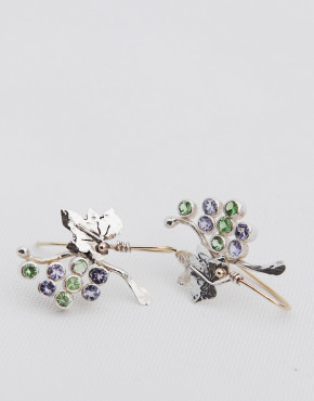 The Grapes of Laugh Tanzanite/Tsavorite Earrings