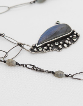The World is Your Oyster Labradorite/Tourmaline Necklace
