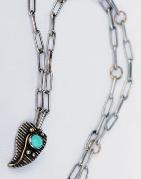 Turquoise Falling Leaf Necklace