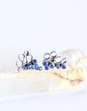 Sapphire/Diamond Seafoam Earrings