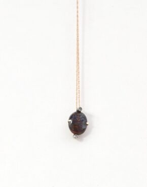 Small Boulder Opal/Diamond Necklace