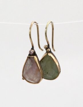 Pink/Green Tourmaline Earrings