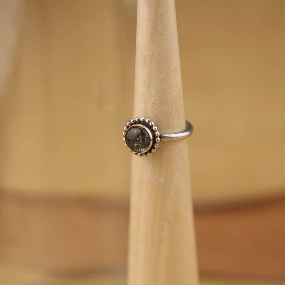 Tourmalinated Quartz Ring