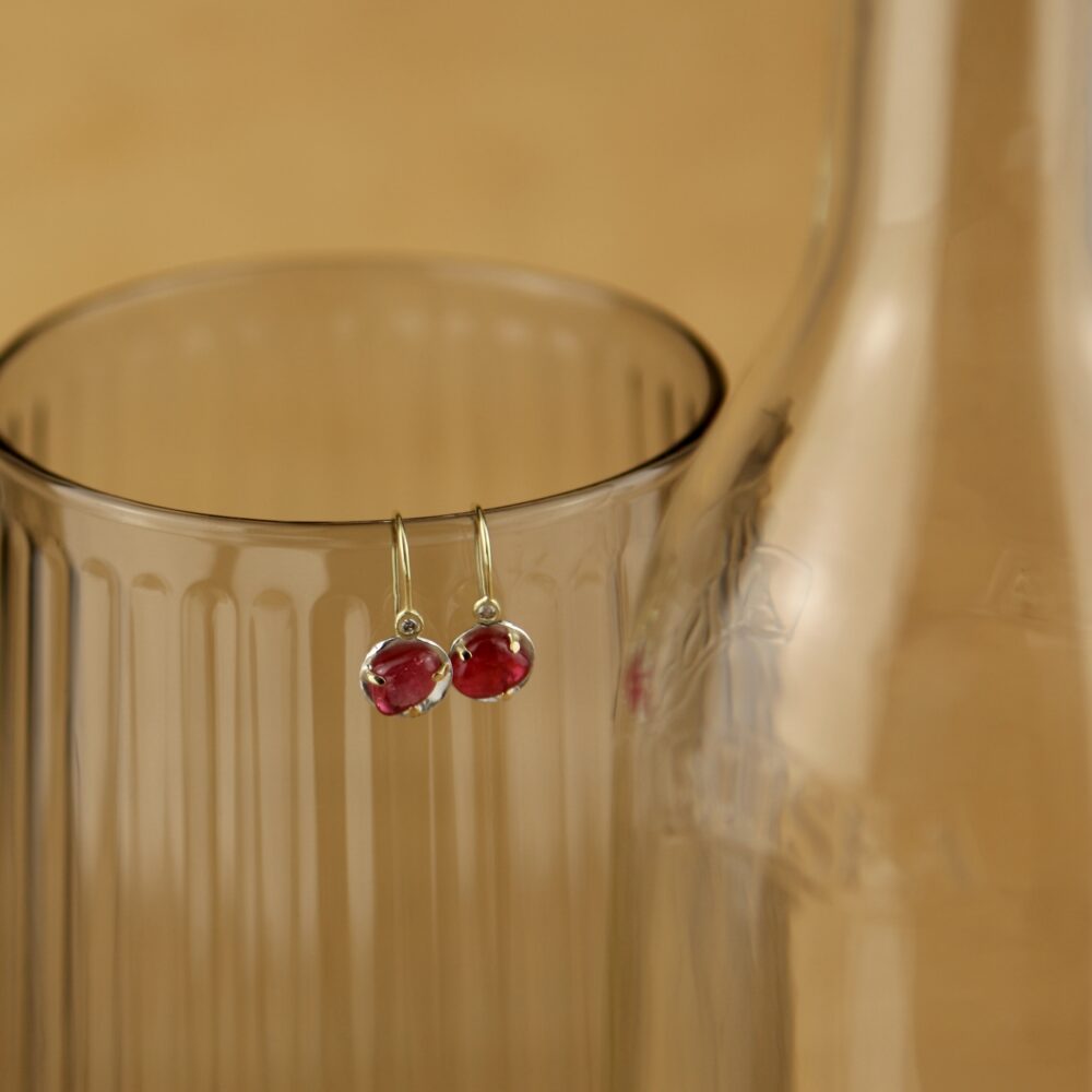 Spinel Diamond Earrings