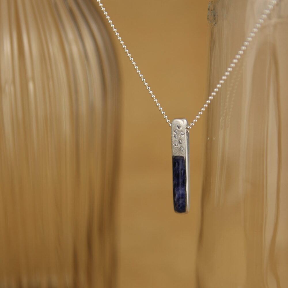 Sodalite Ingot with Diamonds